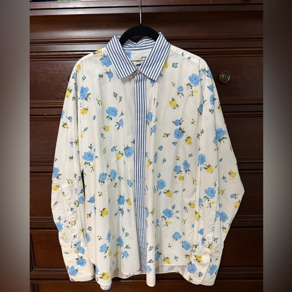 Golden Goose Jessie Long Sleeve Flower Print Shirt Small - Picture 7 of 7